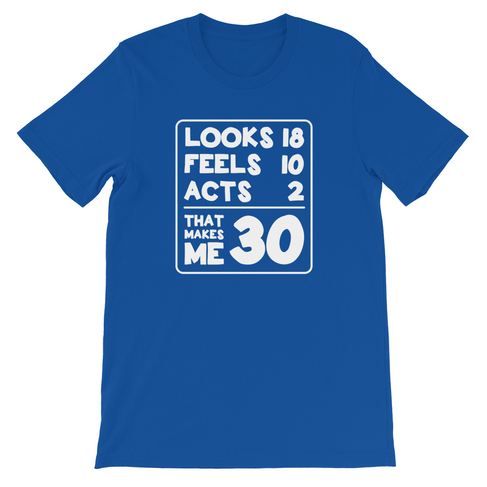 Looks 18 Feels 10 Acts 2 That Makes Me 30 Funny Turning 30 Thirty